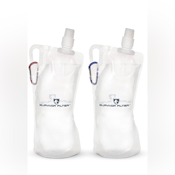 COPY - Two 1L Clear Collapsable Waterbottles - Picture 1 of 4